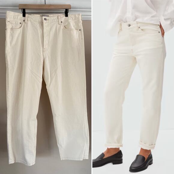 EVERLANE The Rigid Slouch Jean, Ecru / Beige, 33 | 16, NWT - Picture 1 of 15